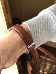 Ремешок кожаный Mi Jobs с металлическим креплением для фитнес браслета Mi Smart Band 8 Pro/9Pro/ Xiaomi Redmi Watch 4/5 Dark Brown + Silver (mrk6680) фото от покупателей 1