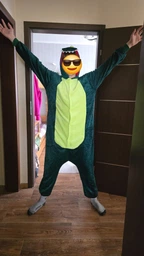 Пижама кигуруми My Kigu Зеленый Динозавр Дино Крокодил для мальчика размер 100 на рост 90-100 см (201942)