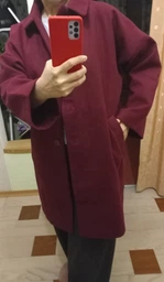 Пальто осеннее женское ISSA PLUS 15089 L Бордовое (issa2007682689903)