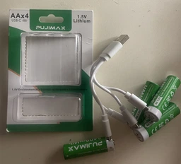 Акумуляторні батарейки AA Li-Ion 1.5V 3400mWh USB Type-C Pujimax комплект 2 шт пальчикові літієві акумулятори із зарядкою від ЮСБ кабелем багаторазові елементи живлення стабільної напруги для іграшок пультів фотоапарата мишки ліхтарика фото від покупців 2