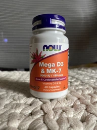 Витамины и минералы NOW Mega D3 & MK-7, 60 вегакапсул