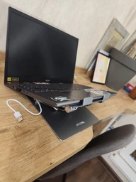 Охлаждающая подставка для ноутбука OfficePro LS121G Aluminum alloy Gray фото от покупателей 3
