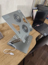 Охлаждающая подставка для ноутбука OfficePro LS121G Aluminum alloy Gray фото от покупателей 1