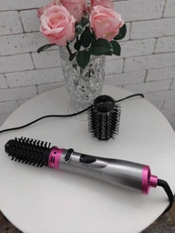 Фен щітка гребінець браш з обертанням 2в1 Professional Hot Air Styler 1000 Вт випрямляч для укладання волосся стайлер з функцією іонізації фото от покупателей 1