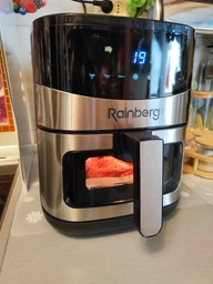 Воздушная аэрофритюрница мультипечь Rainberg RB 2295 3800 Вт 8.5 л безмасляная Серебристый с черным