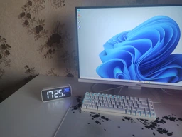 Часы настольные электронные зеркальные Losso Premium (BT) с LED подсветкой и термометром (белые), будильник