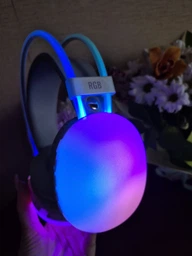 Наушники беспроводные накладные игровые детские SMY-580 Bluetooth RGB беспроводные со встроенным микрофоном, розовые фото от покупателей 10