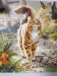 Картина по номерам 40×50 см Kontur. Рыжий пушистый котик. DS0569