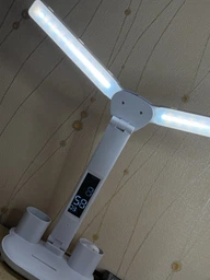 Лампа настольная с аккумулятором для маникюра LED с двумя плафонами подставкой для телефона сенсорным управлением 3 режима света USB лампы LED светодиодные на аккумуляторе фото от покупателей 5