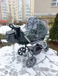 Дощовик на коляску люльку універсальний з віконцем на запах BAVO