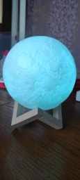 Ночник 3D аккумуляторная Луна Светильник 5 режимов 5 цветов 3D Moon Touch USB фото от покупателей 6