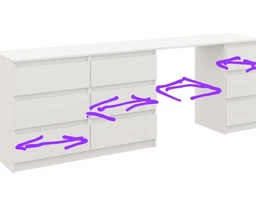 Комод MEBLIBUD LINE на 9 ящиков 230 х 45 х 78 см Белый (2201984700094)