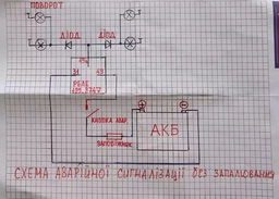 Мото кнопка аварийной сигнализации на руль - MotoMax Alarm P (три жили) / 22 мм