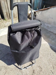Складна сумка-візок господарська на колесах, Кравчучка 93 х 34 х 26 см, 35 л, тачка продуктова, дачна, Синя/Біла (7887169222) фото від покупців 6