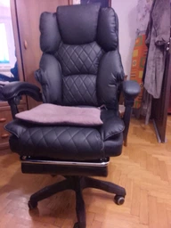 Офисное кресло Diego Comfort Pro серое Офисное компьютерное кресло до 120 кг Офисное кресло с подставкой для ног фото от покупателей 3
