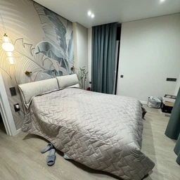 Покрывало Sleepingg Bodi двустороннее 240х260 Антиаллергенное волокно со стежкой какао/Серое (4820227286133)