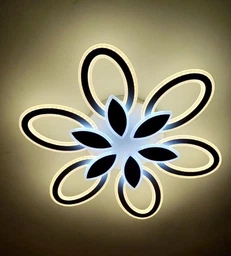 Люстра светодиодная потолочная LUMINARIA AURORA DOUBLE 120W 6F 620/80 WHITE 220V IP20, LED светильник с пультом ДУ
