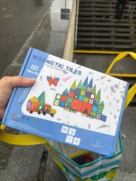 Різнокольорові Магнітні Блоки Magnetic Blocks Tiles 60 шт Машинка 3D Магнітний Конструктор Розвиваючий Набір