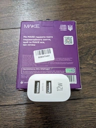 Зарядний пристрій мережевий Make 12W 2USB 2.4A White (MCW-1221WH) фото від покупців 1