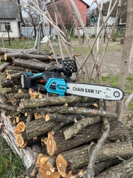 Аккумуляторная цепная пила ( пила ) садовая V-Tekk Electric Saw с шиной 12» для дерева и веток, электропила + 2 аккумулятора 21В, кейс фото от покупателей 2