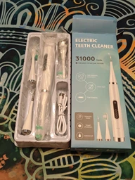 Электрическая ультразвуковая зубная щетка скалер Electric Teeth Cleaner для удаления камней отбеливание зубов белая фото от покупателей 14