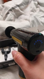 Перкуссионный массажный пистолет для тела Massage Gun вибромассажер для мышц красный фото от покупателей 10