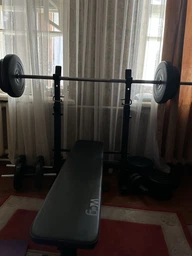 Лавка WCG 2020 для жиму складна для преса брусі Лавка під штангу Чорна з червоним