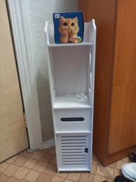 Напольний шкаф-стеллаж для ванної кімнати Lines влагостійкий 18×20×80 см фото від покупців 1