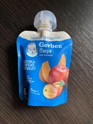 Упаковка пюре фруктово-овочевого Gerber Яблуко, Гарбуз, Абрикос з 6 місяців 90 г х 16 шт. (7613036035002)