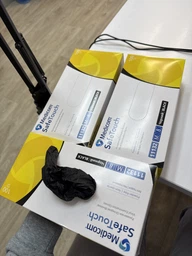 Рукавички Medicom вінілові розмір S 100 шт чорні