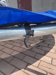 Батут Funfit 8ft (252 см) синий с внешней сеткой и лестницей: до 120 кг, для детей, взрослых, дачи, улицы фото от покупателей 7