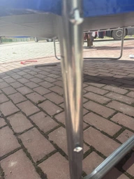 Батут Funfit 8ft (252 см) синий с внешней сеткой и лестницей: до 120 кг, для детей, взрослых, дачи, улицы фото от покупателей 1
