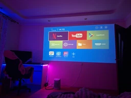 Проектор для фильмов мини домашний кинотеатр портативный для смартфона Wi-Fi для дома Hausland мультимедийный Full HD (1920×1080) совместим с HDMI USB 650 ANSI Android 13 черный (02930001) фото от покупателей 1