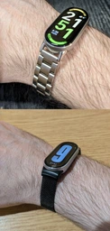 Комплект ремінців для фітнес-браслету Xiaomi Mi Band 8,9,10 Bead design Silver - Milanese design Black