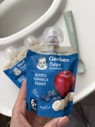Дитяче пюре Gerber Яблуко, чорниця, банан 90г (1227025) фото від покупців 13