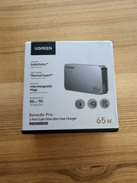 Зарядний пристрій UGREEN Nexode Pro 65W GaN Ultra-Slim Fast Charger (x753), мережевий, PD3.0, QC4.0, USB-С, USB-A, ультратонкий