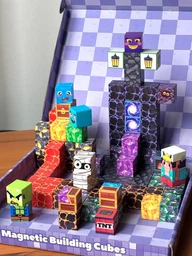 Магнитный конструктор Minecraft детский набор Майнкрафт 100 кубиков блоков для детей строительный магнитная игра игрушка магнитные блоки кубики пластиковые для развития логики моторики мышления обучающий подарок ребенку мальчикам девочкам фото от покупателей 5