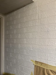 3D панель самоклеящаяся StickerWall под кирпич 770х700х3 мм белая фото от покупателей 1