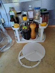 Органайзер для специй Spice Spinner Two-Tiered Spice Organizer двухуровневая для хранения емкостей и баночек (белая)