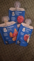 Дитяче пюре Gerber Pouch Яблуко та груша, 90 г (7613036345507) фото від покупців 6
