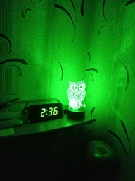 3D ночник CREATIVE подарочная ночная LED лампа светодиодный светильник Сова 7 цветов на батарейках из акрила для дома спальни детской оригинальный интерьерный декор романтический подарок девушке жене