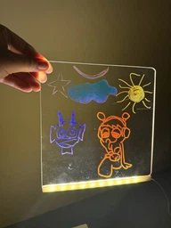 LED Дошка для малювання світлом набір для творчості різнокольоровий дитячий нічник DIY + фломастери 7шт в комплекті 20см*20 см фото от покупателей 1