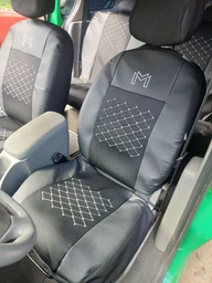 Авто чехлы для Toyota Corolla 1995-2002 E11 Pok-ter экокожа с тканью черного цвета фото от покупателей 1