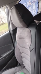 5D Чехлы на сиденья для MITSUBISHI L200 2006-2015 Autovalom Flannel черные с серой вставкою фото от покупателей 9
