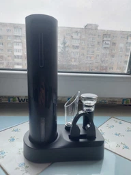 Електричний штопор для вина на акумуляторі Memorik, в комплекті з аератором, вакуумною пробкою, ножем для фольги та підставкою