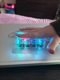Брелок кейкап кликер, антистресс 4 клавиши LED подсветка клавиатура прозрачная фото от покупателей 3