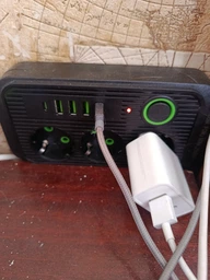 Мережевий фільтр подовжувач Power Strip 2500W 3AC, 4USB, 1PD чорний