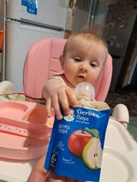 Дитяче пюре Gerber Pouch Яблуко та груша, 90 г (7613036345507) фото від покупців 1