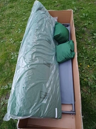 Садова гойдалка качеля-диван Fregat Relax Plus 3-х місна розкладна + 2 Подушки Зелена (5668758) фото от покупателей 2