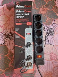 Фільтр живлення FrimeCom (FC-B4005W 1.8 B) 5 розеток, 1.8 м, чорний (коробка)